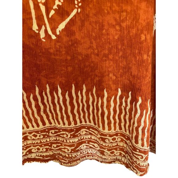 La Cera Giraffe Safari African Print Terra Cotta Midi Dress - Picture 5 of 6